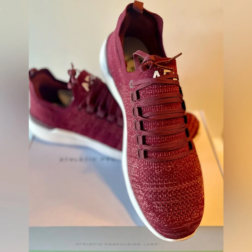 NIB APL MENS TECHLOOM BREEZE SZ 12 BURGUNDY 6.8 oz. LIGHTWEIGHT RUNNING SHOE - Picture 1 of 12